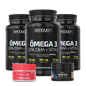 3 Ômega 3 + 1 Creme Retinol + 1 Alívio Flex