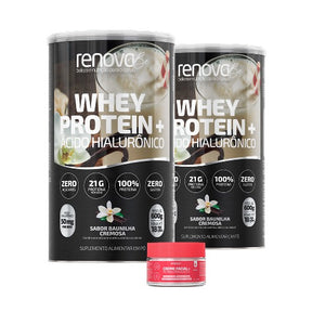 2 Whey Protein com Ácido Hialurônico 1x Creme Retinol